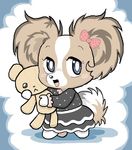  artist_request blue_eyes child dog oda_takashi open_mouth plush stuffed_toy toy young 