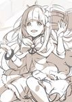  blush book bow bracelet bracer cagliostro_(granblue_fantasy) cape granblue_fantasy hairband holding holding_book jewelry kujou_ichiso long_hair open_book open_mouth sketch skirt smile solo 