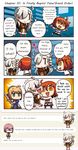  blonde_hair chibi comic fate/grand_order fate_(series) female_protagonist_(fate/grand_order) green_eyes hair_over_one_eye highres olga_marie orange_hair riyo_(lyomsnpmp) saber white_hair yellow_eyes 