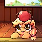  2015 apple applejack_(mlp) cub earth_pony equine female food freckles friendship_is_magic fruit hair horse low_res luminaura mammal my_little_pony pony solo young 