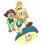  animal_crossing clothed clothing female female/female fingering isabelle_(animal_crossing) nintendo pussy skirt stiquid surprise upskirt vaginal video_games villager_(animal_crossing) 