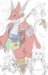 anthro armor burmecian claws clothed clothing coat female final_fantasy final_fantasy_ix freya_crescent hair helmet long_hair looking_at_viewer mammal melee_weapon open_mouth polearm rat ribbons rodent simple_background sketch smile solo spear text video_games weapon white_background white_hair zerofox1000 