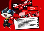  1girl blue_eyes cat english_text fangs feline female looking_at_viewer mammal morgana morgana_(persona_5) official_art open_mouth persona persona_5 text 