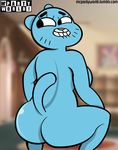  breasts butt crouching female mcpartyworld nicole_watterson side_boob solo the_amazing_world_of_gumball 