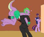  &lt;3 anon anthro bedroom_eyes butt condom crossgender dragon equine female feral friendship_is_magic half-closed_eyes horn human imminent_sex male mammal my_little_pony parody siansaar smile spike_(mlp) twilight_sparkle_(mlp) winged_unicorn wings 