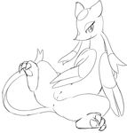  anus catfuk123 claws clitoris female looking_at_viewer mienshao nintendo pawpads paws pok&eacute;mon presenting presenting_pussy pussy simple_background sketch smile solo spread_legs spreading toe_claws video_games white_background 