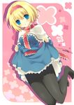  alice_margatroid bad_id bad_pixiv_id blonde_hair blue_eyes dress dress_lift hairband pantyhose short_hair skirt skirt_lift solo tokira_nozumi touhou 