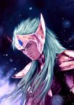  aqua_hair aquarius_camus armor blue_eyes blurry depth_of_field highres long_hair male_focus randy_vargas_gomez realistic saint_seiya shoulder_armor signature solo upper_body watermark web_address 