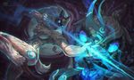  anthro bow breasts canine caprine duo female fur kindred_(lol) league_of_legends male mammal mask monorirogue pose sheep spirit video_games weapon white_fur wolf 