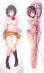  :d absurdres ahoge babydoll bangs bare_legs barefoot bed_sheet black_hair black_legwear bow bowtie bra breasts brown_eyes brown_skirt commentary_request dakimakura eyebrows_visible_through_hair frilled_babydoll frilled_panties frilled_pillow frills hand_on_own_chest head_on_pillow highres idolmaster idolmaster_cinderella_girls kneehighs kohinata_miho looking_at_viewer loose_clothes lying medium_breasts multiple_views navel no_pants no_shoes off_shoulder on_back on_bed on_side open_clothes open_mouth open_shirt panties pillow pink_bow pink_bra pink_check_school pink_panties pink_shirt plaid plaid_skirt red_neckwear shiny shiny_hair shiny_skin shirt short_hair skirt skirt_lift smile strap_slip u_rin underwear unfastened unzipped white_babydoll white_panties 