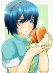  bacon bad_id bad_pixiv_id blue_eyes blue_hair cheese fire_emblem fire_emblem:_monshou_no_nazo food hamburger headband lettuce male_focus marth solo super_smash_bros. sweatdrop tamaki_(fukamiru) tomato 