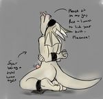  2015 bdsm blindfold bondage bound dialogue katai kneeling lizard male nude penis precum reptile scalie scarneck sketch tongue 