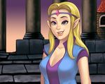  bad_id bad_pixiv_id blonde_hair blue_eyes breasts cleavage commentary jewelry large_breasts lips long_hair makeup maou_alba pointy_ears princess_zelda solo the_legend_of_zelda tiara zelda:_the_wand_of_gamelon 