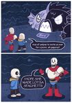  armor bone boots brothers cape clothing comic comic_sans duo english_text fish footwear gloves house humor jacket jpmeshew male marine mario_bros nintendo papyrus_(undertale) parody sans_(undertale) sibling skeleton smile speech_bubble text undertale video_games 