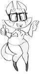  beaker cat eyewear feline female glasses greyscale mammal monochrome shima_luan solo super_planet_dolan 