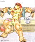  anthro balls braford erection feline justin_(braford) lion male mammal muscular penis solo 