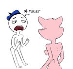  anthro back breasts butt cat danger_dolan drooling feline female fur in_awe interspecies male male/female mammal nipples nude pink_fur saliva shima_luan side_boob super_planet_dolan ygc youtube 