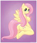  2015 anthro anthrofied big_breasts blush breasts butt cutie_mark equine female fluttershy_(mlp) friendship_is_magic hair hooves looking_back mammal my_little_pony nipples nude pegasus pink_hair rapps solo wings 