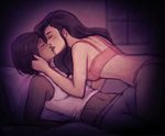  2girls asami_sato avatar:_the_last_airbender black_hair bra breasts iahfy korra legend_of_korra long_hair multiple_girls panties pink_bra pink_panties short_hair the_legend_of_korra underwear yuri 