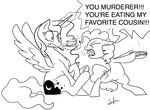  2015 earth_pony english_text equine female feral food friendship_is_magic horn horse mammal my_little_pony pie pinkie_pie_(mlp) pony princess_luna_(mlp) silfoe text winged_unicorn wings 