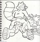  anal angry clothed clothing erection guardians_of_the_galaxy male male/male mammal marsupial opossum raccoon rocket_knight_adventures rocket_raccoon sparkster unknown_artist 