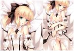  artoria_pendragon_(all) blonde_hair breasts dakimakura fate/stay_night fate/unlimited_codes fate_(series) green_eyes long_hair looking_at_viewer multiple_views nipples noodle-y ponytail pussy saber saber_lily small_breasts uncensored 