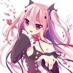  bad_id bad_pixiv_id bare_shoulders blush detached_sleeves fang krul_tepes long_hair open_mouth owari_no_seraph pink_hair pointy_ears red_eyes smile solo sumisaki_yuzuna vampire 