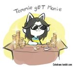  ambiguous_gender black_hair colo english_text eyewear hair solo sunglasses temmie_(undertale) text undertale 