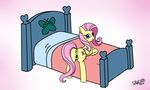  2015 bed bedroom equine female fluttershy_(mlp) friendship_is_magic hair horse looking_at_viewer mammal my_little_pony nude on_bed pony pussy smile solo 