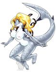 anthro breasts female fish hair looking_at_viewer marine nude psychoseby shark solo 