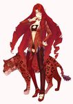  animal commentary_request formal jaguar long_hair original red_hair ringlets solo spiked_tail suit suruga_kreuz tabitha_luvini tail very_long_hair 