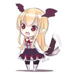  :d blonde_hair commentary_request demon_tail fang granblue_fantasy head_wings kiira long_hair open_mouth pantyhose pink_eyes pointy_ears shingeki_no_bahamut sketch smile solo tail tail_wagging vampire vampy very_long_hair 