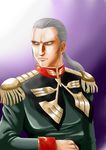  1boy anavel_gato artist_request epaulettes gundam gundam_0083 military_uniform white_hair 