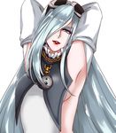  1girl armpit armpits bayonetta bayonetta_2 chains eyeshadow goggles hair_over_one_eye imira jeanne_(bayonetta) lipstick makeup solo very_long_hair white_hair 