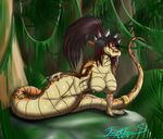  2015 breasts fatchaos female hair nipples nude reptile scalie snake solo tongue tongue_out 