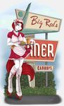  2015 anthro burger cup ear_piercing english_text equine female food glass hair hat hi_res holding horse mammal outside pencil phathusa piercing red_hair rollerskates solo text 