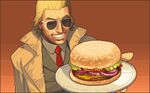  animated animated_gif food grin hamburger kazuhira_miller metal_gear_(series) metal_gear_solid metal_gear_solid_v pixel_art smile source_request sunglasses 