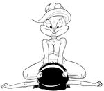  anthro black_and_white breasts cat crossovers feline kitty_katswell lagomorph looney_tunes mammal monochrome nude patricia_bunny rabbit rawrunes t.u.f.f._puppy the_looney_tunes_show warner_brothers 