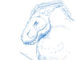 ambiguous_gender dinosaur feral line_art profile raptor solo therapod 