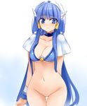 aoki_reika bad_id bad_pixiv_id blue_background blue_eyes blue_hair bottomless bra breasts choker cleavage collarbone cure_beauty hair_tubes large_breasts long_hair looking_at_viewer navel no_pussy precure simple_background smile_precure! solo tiara two-tone_background underwear very_long_hair white_background yostxxx 