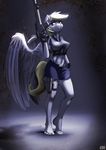  2015 alexart1275 anthro anthrofied assault_rifle barefoot blonde_hair clothing derpy_hooves_(mlp) equine feathered_wings feathers feet female friendship_is_magic gloves gun hair holding_weapon looking_at_viewer mammal midriff my_little_pony navel panties pegasus ranged_weapon rifle shorts solo standing underwear weapon wings yellow_eyes 