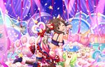  animal_ears artist_request ass bell brown_hair cat cat_ears cat_tail fang garter_straps green_eyes idolmaster idolmaster_cinderella_girls idolmaster_cinderella_girls_starlight_stage kemonomimi_mode maekawa_miku official_art one_eye_closed paw_pose smile solo tail tail_bell thighhighs 