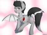  2015 anus bat_pony blush butt clitoris cutie_mark dock equine fan_character female feral looking_at_viewer looking_back mammal my_little_pony open_mouth pussy raised_tail solo thebatfang wings 