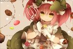  amulet_clover apron bad_id bad_pixiv_id clover clover_hair_ornament cupcake dress food gloves hair_ornament hinamori_amu long_hair magical_girl pink_hair puffy_sleeves shouen_kigashi shugo_chara! smile solo twintails whisk yellow_eyes 