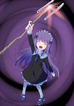  disgaea hogi mage_(disgaea) maid_headdress purple_hair solo staff 