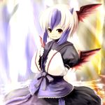  bow head_wings horns multicolored_hair red_eyes red_wings short_hair single_head_wing smile solo tokiko_(touhou) touhou tsubasa_(abchipika) wings 