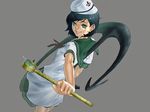  anchor bad_id bad_pixiv_id black_hair green_eyes hat hishaku keppai murasa_minamitsu sailor sailor_collar sailor_hat short_hair solo touhou 