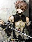  brown_hair c_(rahit) code_geass kururugi_suzaku male_focus solo sword weapon 