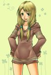  1girl blonde_hair female final_fantasy final_fantasy_tactics geomancer_(fft) hands_on_hips long_hair open_mouth solo u_(pixiv801956) yellow_eyes 