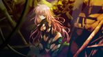  blue_eyes heki_(midori) long_hair megurine_luka pink_hair solo torn_clothes vocaloid 